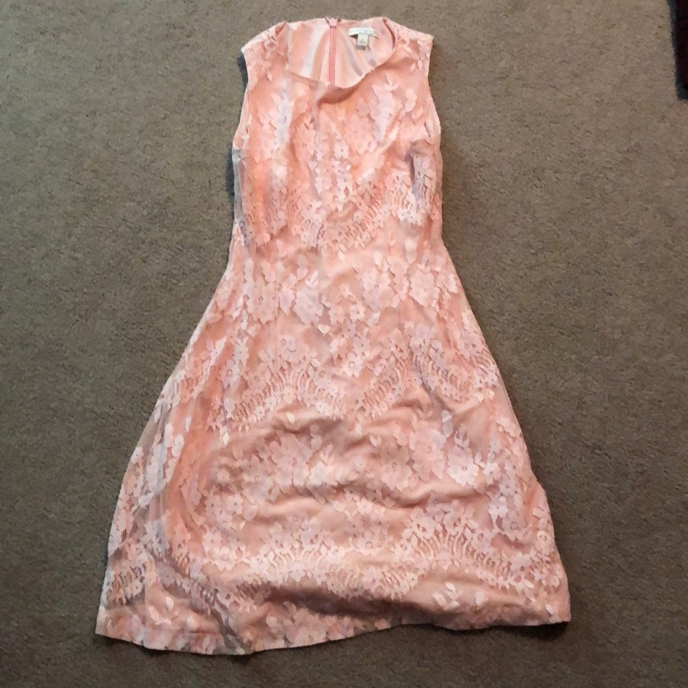 Eva Mendes pink lace dress